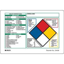 Chemical Hazard Check and NFPA Hazard Rating Labels - Brady Part ...