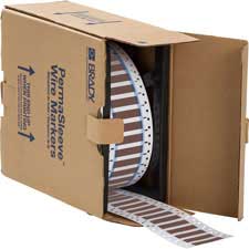 PermaSleeve Heat Shrink Wire and Cable Labels 14" Dia for 3" Core Printers  075" Brown SingleSided