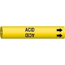 Legend Muriatic Acid Brady 7195-3C Self-Sticking Vinyl Pipe Marker Black On Yellow Pressure Sensitive Vinyl B-946 2 1/4 Height X 2 3/4 Width