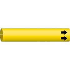 Brady 4081-C Snap-On 2-1/2-3-7/8 Outside Pipe Diameter B-915 Coiled Printed Plastic Sheet Black On Yellow Color Pipe Marker Legend Hot Water Return 