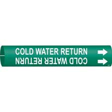 Brady 4023-D Snap-On Pipe Marker - Chilled Water Return, 4-6 Inch Pipe Size