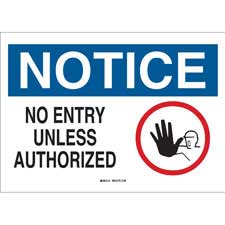 NOTICE NO ENTRY UNLESS AUTHORISED 300 X 200 SAFETY NOTICE SITE SIGN 