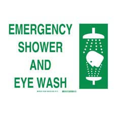 Emergency Shower & Eye Wash Emergency Shower And Eye Wash Sign - Brady ...