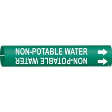 White On Green Coiled Printed Plastic Sheet Brady 4351-A Bradysnap-On Pipe Marker Legend Non-Potable Water Legend Non-Potable Water B-915 