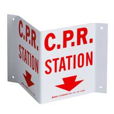 V CPR Station Sign - Brady Part: 45369 | BradyID.com