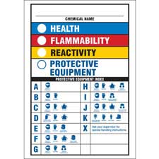 Chemical Name Health Flammability Reactivity Protective Equipment Sign ...