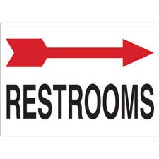 Restrooms Right Arrow Sign | Brady | BradyIndia.co.in