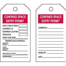 Confined Space - CONFINED SPACE ENTRY PERMIT | Brady | BradyCanada.ca