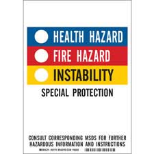 Health Hazard Fire Hazard Instability Special Protection Sign - Brady ...