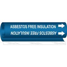Legend Asbestos Free Legend Asbestos Free White On Blue Printed Plastic Sheet Brady 4007-H Brady Strap-On Pipe Marker B-915 