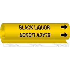 1/2 Height X 2 1/4W Brady 91937 Semiconductor & Chemical Pipe Markers B-946 Yellow On Black Pressure Sensitive Vinyl Legend Hot Water 