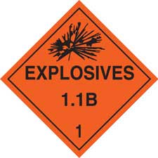 Explosives 11B 1 Sign - Brady Part: 63301 | BradyID.com