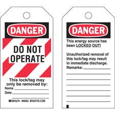 Lock out Tag out Tags Danger do not operate Set of 10 