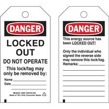 Brady Part: 66067 | DANGER Locked Out Do Not Operate Lockout Tagout ...