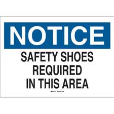 Notice Sign - Closed Toed Shoes Required - ANSI - Workplace Safety