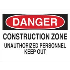 DANGER Construction Zone Unauthorized Personnel Keep Out Sign | Brady ...
