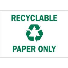 Brady Part: 70610 | Recyclable Paper Only Sign | BradyID.com