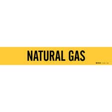 4 NATURAL GAS Pipe Warning Marker Yellow ADHESIVE STICKERS 7"x1 1/8 BRADY 7196-4 