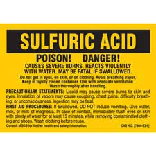 Sulfuric Acid Poison Danger Labels - Brady Part: 7313QLS | Brady ...