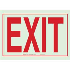 BRADY 127232 Fire Exit Sign,7X10",Red/White 