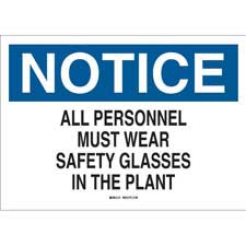 must wear safety glasses sign