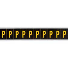 1" Character Height Yellow on Black APWA Outdoor Numbers and Letters