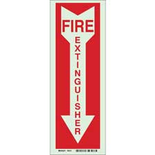 Legend Fire Extinguisher Do Not Block Red on White Fire Sign Brady 25720 14 Width x 10 Height B-401 Plastic 