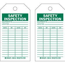 Safety Inspection Tags, Brady