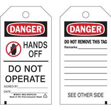 Hand Off Tagging Brady Part: 86522 | Accident Prevention Tags - HANDS OFF DO NOT OPERATE ...