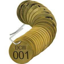 Stamped Brass Valve Tags DCW Domestic Cold Water