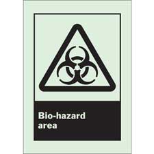 BRADY 89163 Caution Biohazard Sign,10 x 7In,BK/ORN 