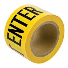 Brady™ Reinforced Barricade Tape Roll - Non-Adhesive Reinforced  Polyethylene, CAUTION CONSTRUCTION AREA, Black on Yellow