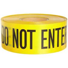 Brady™ Reinforced Barricade Tape Roll - Non-Adhesive Reinforced  Polyethylene, CAUTION CONSTRUCTION AREA, Black on Yellow