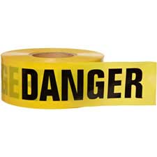 Brady™ Reinforced Barricade Tape Roll - Non-Adhesive Reinforced  Polyethylene, CAUTION CONSTRUCTION AREA, Black on Yellow