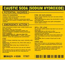 Pack of 25 2 x 3 Sodium Hydroxide GHS Label 