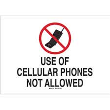 Use Of Cellular Phones Not Allowed Sign - Brady Part: 95502 | Brady ...