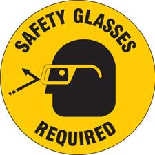 SAFETY GLASSES REQUIRED Anti-Slip Floor Sign - Brady Part: 97613 ...