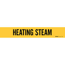 B-689 Brady 5619-I High Performance Legend 400# Steam Wrap Around Pipe Marker Black On Yellow Pvf Over-Laminated Polyester 