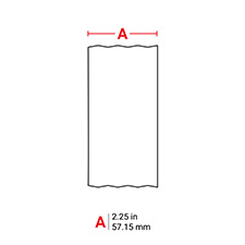 Diagram showing the width of a Brady high intensity phosphorescent label as 2.25 inches or 56.15 mm.