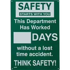 Safety Starts With You This Department Has Worked ___ Days Without A ...