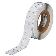 B-593 Adhesive-Taped Polyester 500 per Roll Brady THTEP-168-593-.5 1.2 Width x 1.9 Height Gloss Finish White Push Button Label for Thermal Transfer Printers
