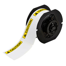 All Weather Permanent Adhesive Vinyl Labels ANSI CAUTION Header for B30 Printers  225" x 3"