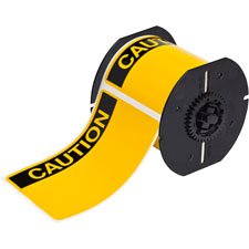 All Weather Permanent Adhesive Vinyl Labels OSHA CAUTION Header for B30 Printers  4" x 6"