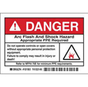 DANGER Arc Flash And Shock Hazard Appropriate PPE Required Do Not Operate Controls Or Open… Labels