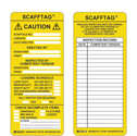 SCAFFTAG CAUTION Scaffold Inspection Tag Inserts sku:107994