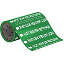 HOT WATER RETURN Roll Form Pipe Marker sku:109250
