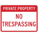 Private Property No Trespassing Sign sku:115625