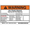WARNING Arc Flash Boundary Arc Flash PPE Category Minimum Arc Rating Of Clothing Labels