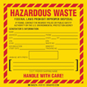 HAZARDOUS WASTE FEDERAL LAWS PROHIBIT IMPROPER DISPOSAL IF FOUND, CONTACT THE NEAREST… Labels sku:121151