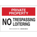 PRIVATE PROPERTY No Trespassing Loitering Sign sku:123462